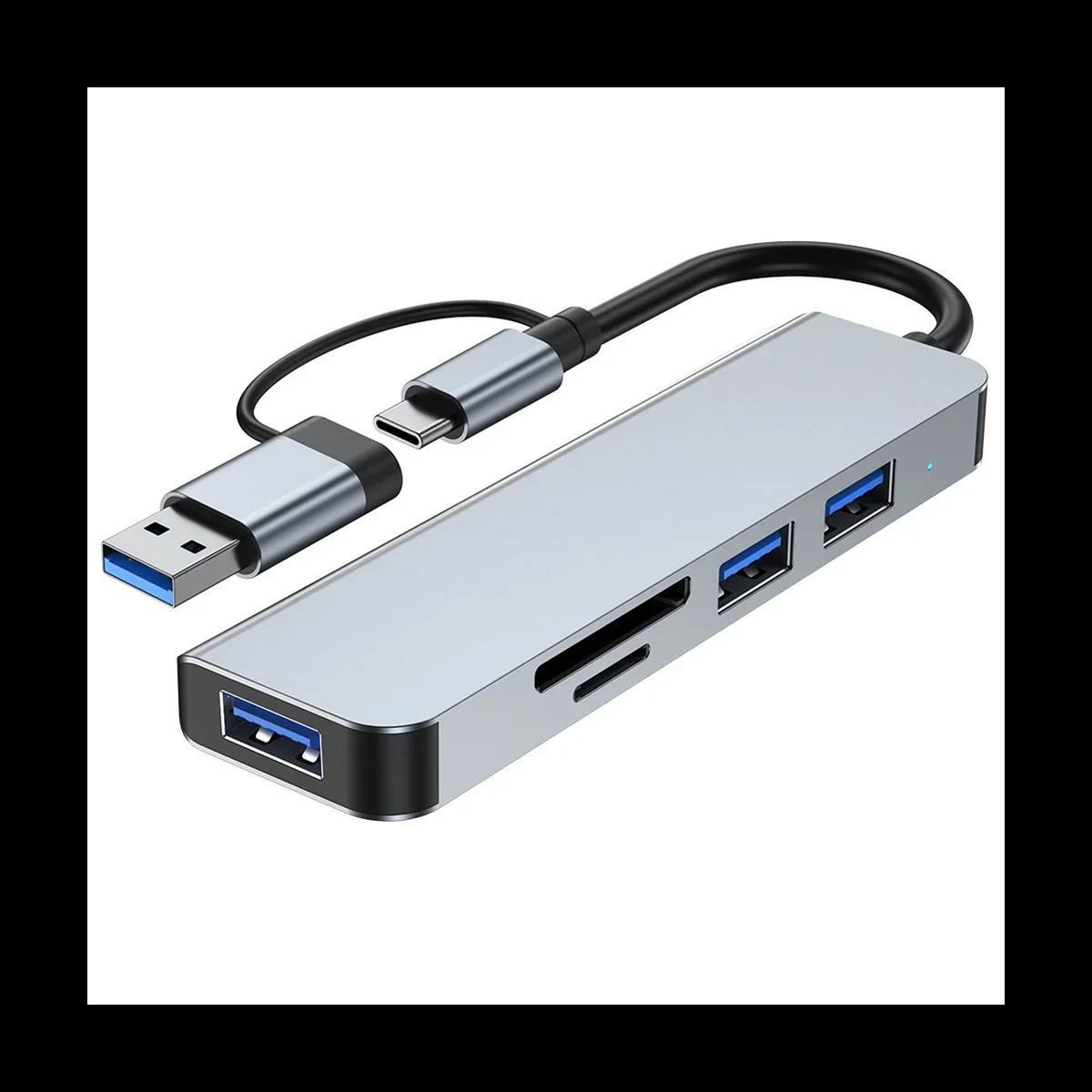 PC ǻͿ Ƽ Ʈ USB й Ȯ, 2-in-1 USB 3.0 , CŸ , USB3.0, USB2.0, SD, TF, 5 Ʈ